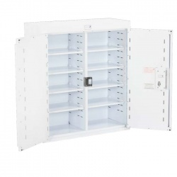 Bristol Maid 800 x 300 x 600mm Double-Door Drug and Medicine Cabinet with 6 Full Shelves and Light